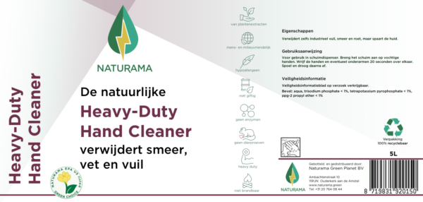 Label heavy-duty hand cleaner